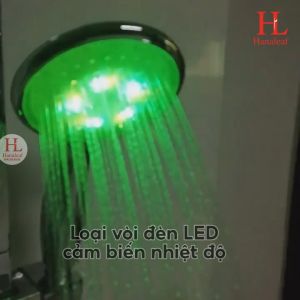 Vòi hoa sen có đèn LED đổi màu Hanaleaf không cần pin vòi sen tắm thay đổi màu theo nhiệt độ nước