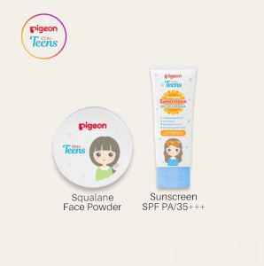 PIGEON TEENS Everyday Sunscreen SPF PA/35+++ 30ml & Squalane Face Powder 12gr (Sunscreen Bedak)