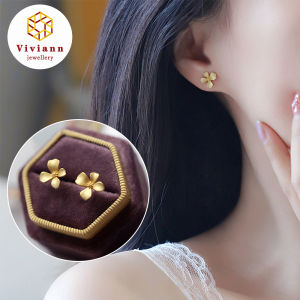 Viviann Original Design Sterling Silver Gold Flower Earrings Premium Stud earrings for Women High-Quality Fashion Trend Jewelry Accessories For Women Wholesale Earring
