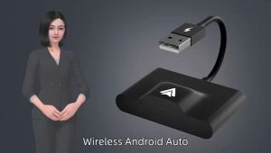 FEINODI Adaptor Android Auto terhubung ke Android Auto nirkabel mendukung musik/navigasi/WhatsApp/Bluetooth/Carplay