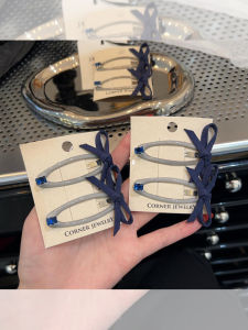 Korean Style Denim Hollow out Butterfly Knot Hair Clip Womens Side Card BB Clip Fashionable Hair Accessories Hairband