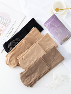 Bang Girl Spring and Summer Thin Slightly Transparent Steel Wire Stocking Womens Sole Silicone Non Slip Anti-Hook Mercerized Leg Pantyhose 8234