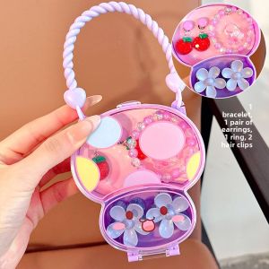 Childrens Jewelry Gift Box with Bracelets Rings Nail Art Baby Girl Gifts Cute Toddler Hair Accessories Set Kindergarten Gifts