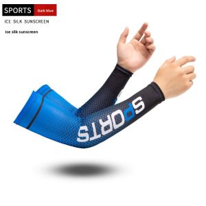 Men Summer Ice Silk UV Protection Sunscreen Arm Sleeves for Driving Cycling Fishing Cooling Breathable Elastic Lightweight