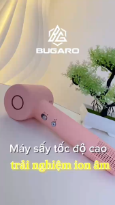 Máy sấy tóc ion âm tốc độ cao BUG-05 công suất 1600w giúp tóc nhanh khô tạo đọ bóng mượt với tốc độ quay 110.000 vòng/phút động cơ không chổi than
