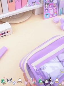 Miniso | Bộ Hộp Bút DIY Kawaii - Văn Phòng Phẩm Hàn Quốc Dễ Thương Với Túi Đựng Bút Vải Chống Thấm Nước Dung Tích Lớn Hộp Đựng Đồ Dùng Học Tập Bao Gồm Sticker & Phụ Kiện