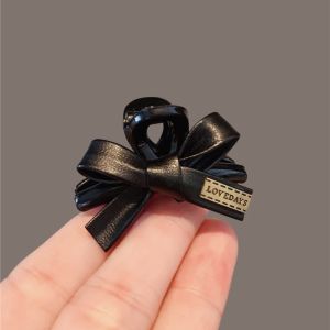PU Leather Letter Bow Hairpin Hair Clip Fashion Design Personality Hair Accessories