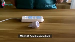 Lampu Tidur LED Sensor Cahaya Rotasi 360 Derajat Bisa Diputar - Putih - Lampu Tidur LED Murah