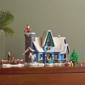 MINISO 1445PCS creative winter village Santa Claus visiting building blocks City street view assembly Christmas childrens gifts