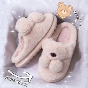 MIDANGDANG | Fluffy Cute Slipper Warm Plush Slip-resistant Womens House Slippers