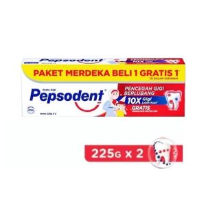 PEPSODENT pasta gigi 225grm isi 2/Pepsodent pasta gigi pencegah gigi berlubang 225grx2