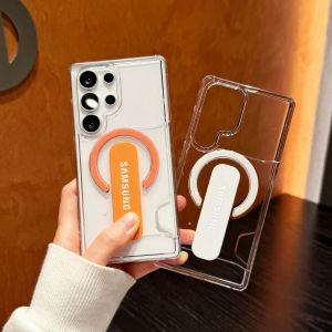 Samsung | For Samsung Luxury Card Holder Clear For Magsafe Magnetic Phone Case Samsung S26 S25 S24 Plus Ultra Bracket Full Bumper Cover