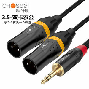 Choseal Autumn Leaf Original 3.5mm to Dual XLR Audio Cable Computer Sound Card Amplifier Mixing Console Professional Audio Line