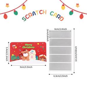 Christmas Scratch Card Handwriting Cartoon Double Sided Scratching Event Lucky Giveaway Christmas