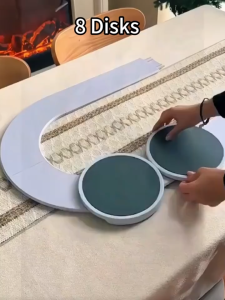 Rotating Dining Table Tray Expandable Lazy Susan Turntable 360 Degree Smooth Rotation For Long Dinn