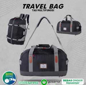 Tas Pakaian 3 in 1 / Travel Bag Duffel Besar Jumbo Hitam / Tas Mudik Jinjing Cano