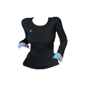 ผู้หญิง เสื้อยืดปักลายแขนยาว หลวม สลิมฟิต ฤดูใบไม้ร่วง ทันสมัย พรางหุ่น เสื้อเบส อินเทรนด์ เสื้อท่อนบน