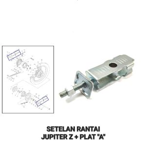 Setelan Rantai Jupiter "A" (Harga Per 1 PCS) - Stelan Rante Anting Anting Chain Adjuster Arm Arem + Plat Yamaha Jupiter Z Lama Jupiter Z New Burhan Kwalitas Grade A