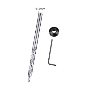 9/9.5mm Twist Step Drill Bit With Stoper Locator For Kreg Jig Guide Manual Pocket Pilot Hole Depth Stop Collar 1/4 Hex Round