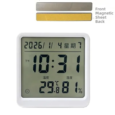 Modern Minimalist Magnetic Digital Clock Fridge Magnet Baby Room Kitchen High Precision Temperature Humidity Meter Silent Display