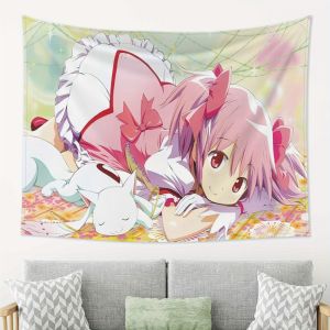 Vikama Puella Magi Madoka Magica Madoka Kaname Tapestry Cute Magical Girl Anime For Bedroom Dorm Live Stream Backdrop Decor