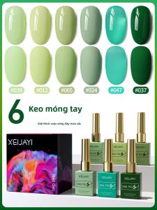 Bộ 6 Sơn Gel Móng Tay Màu Xanh Lá Cây 15ml Lâu Trôi Dùng Được Với Đèn UV/LED Sơn Móng Nghệ Thuật Bán Vĩnh Cửu Không Chì Không Mùi Dành Cho Trang Trí Móng.