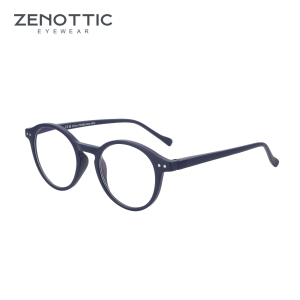 ZENOTTIC Round Anti Blue Light Blocking Reading Glasses Readers Fashion Blue Frame Eyeglasses Women Men Diopter 0 to 4.0