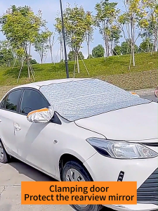 ✅116*250✅Car Windshield Cover Car Sunshade 5 Layer Magnetic Anti-Theft UV Heat Insulation Waterproof Cover for Sedan SUV Pickup