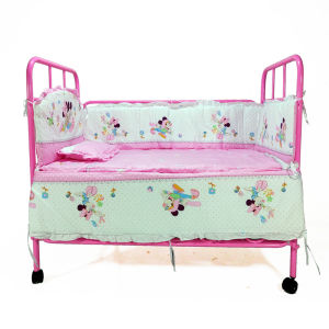 Baby Crib Iron Bed Baby Newborn BB Bed Environmental-Friendly Multi-Function with Mosquito Net Can Be Patchwork Large Bed Variable Desk