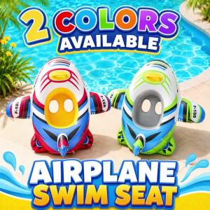 1PC Airplane-Shaped Swim Ring Inflatable Pool Floats Outdoor Children’s Swim Ring – Suitable for Infants and Young Children