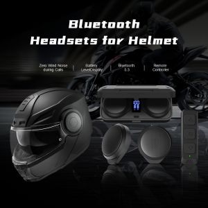 CAREUD H360 LED Premium Bluetooth 5.3 Motorcycle Helmet Headset Zero Wind Noise Call Standby 50hours with Remote Control System 2025 Edition