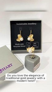 HART Butterfly White Pearl Gold Leaf Jewellery Series