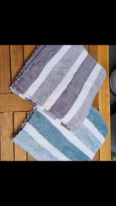 Khăn mặt khăn tắm Lông Cừu Hàn Quốc mềm mịn 30x50cm 35x75cm 50x100cm Sọc thẳng không đổ lông không ra màu