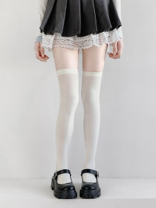 Womens Long Tube Socks JK Leggings Pressure Slimming Stockings Half Length over Knee Lace Velvet Solid Color Four Seasons