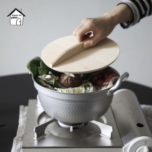 Nakai Aluminum Pot with Lid Double Ear Japanese Style Steamer Pot Soup Making Pot Noodle Cooking Pot Steaming Rack Included