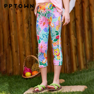 PPTOWN | New Elastic Slim Fit Seven-eighth Pants for Girls