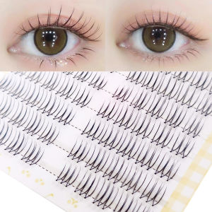 100 กลุ่ม U-รูป K-Pop Lashes C Curl ธรรมชาติขนตาปลอมเปลวไฟขนาดเล็กภายใต้ขนตา DIY Idol Eyelash Extension