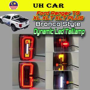 (Bronco Style) Ford Ranger T9 XL XLT XLT PLUS Dynamic Led Tail Lamp Taillamp Taillight Light