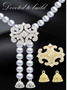 สร้อยคอแบบ DIY ไข่มุก หัวเข็มขัดหยดน้ำ โซ่เสื้อกันหนาว ลูกปัดหยดน้ำ โซ่ไข่มุก 2 แถว ใหม่ล่าสุด