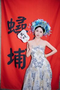 Travel Photography Ethnic Style Dress Adult Ceremony Evening Gown Photography Costume Xunpu Hairpin Floral Print Summer 2024 Polyester