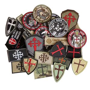 The Knights TemplarThe Knights of JerusalemThe Crusaders Morale Patch Clothes Applique EmbroideryMilitary Tactical Badges