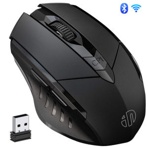 Multi-Device Bluetooth Mouse Wireless Rechargeable USB Receiver 6 Buttons Ergonomic for Laptop Computer Mac PC etc