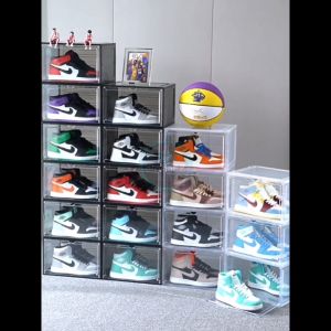 Shoe Personal items Hat Stackable Organizer Storage Box Upgrade Harder Solid Hat Storage Cap Organizer with Magnetic Door