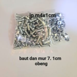 baut dan mur 7/jp4x1cm obeng isi 100set
