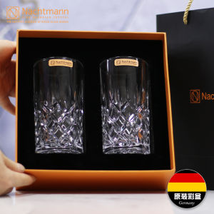 NACHTMANN Crystal Glass Whiskey Beer Cocktail Cup Set Elegant European Style Drinkware Set of 6 with Crystal Cup Holder