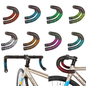 Chrysanthemum Pattern Road Bike Bar Tape Gradient Color Handlebar Tapes Eva/Pu Soft Anti-Vibration Wrap Tape Durable Bar Bartape