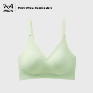 Miiow | MiiOW Ice Silk Womens Bra Thin Summer Backless Seamless Anti-Sagging Cool Feeling One-Piece No Steel Ring V-Neck 3/4 Cup