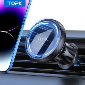 TOPK | TOPK for Magsafe Car Phone HolderPowerful Magnetism Premium Quality Single-Hand Operation Metal Hook Magnetic Car Phone Mount