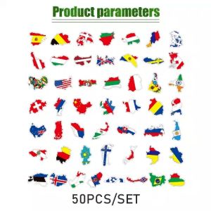 50pcs National Flag Sticker Creative World Countries National Flag Sticker Fans Decal Toys for Children Kid