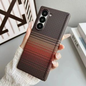 Fashional Carbon Fiber Texture For MagSafe Phone Case For Samsung Galaxy Z Fold 7 6 5 Magnetic Wireless Charge Shockproof Cover